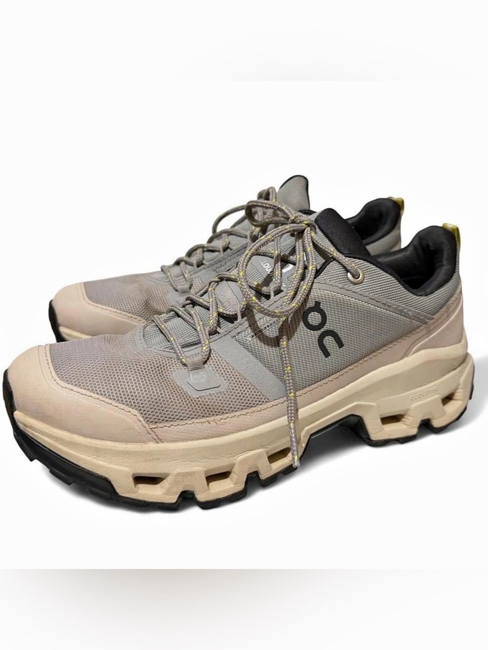 On Running Waterproof Hiking Athletic Shoes Gray & Cream US 10